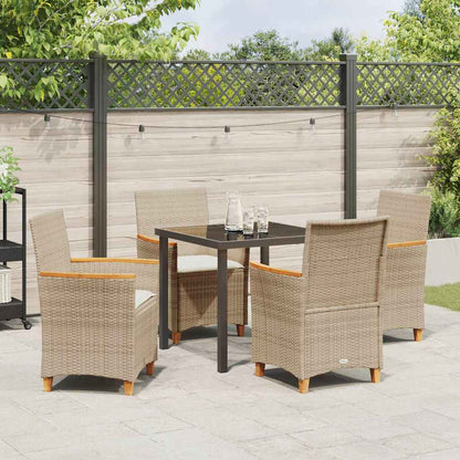 Garten Essgruppe 5 pcs Beige Poly-Rattan