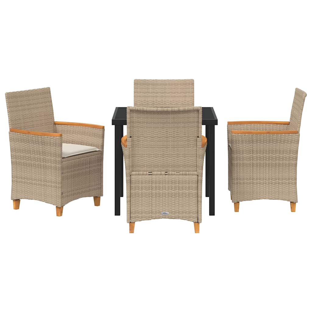 Garten Essgruppe 5 pcs Beige Poly-Rattan