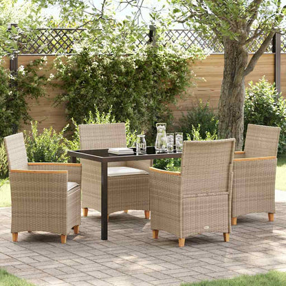 Garten Essgruppe 5 pcs Beige Poly-Rattan