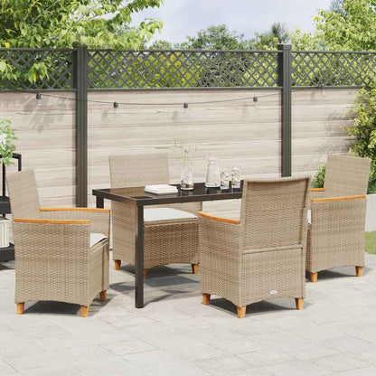 Garten Essgruppe 5 pcs Beige Poly-Rattan