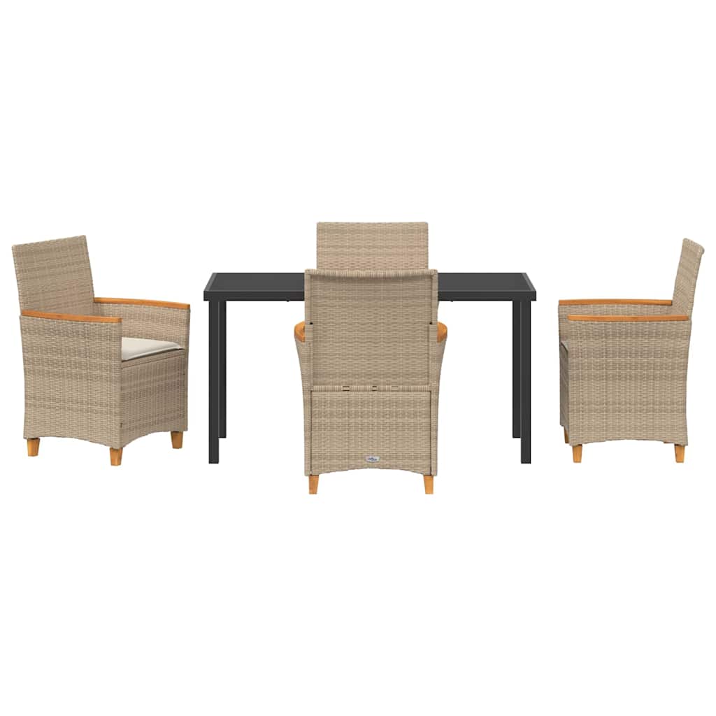 Garten Essgruppe 5 pcs Beige Poly-Rattan