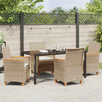 Garten Essgruppe 5 pcs Beige Poly-Rattan