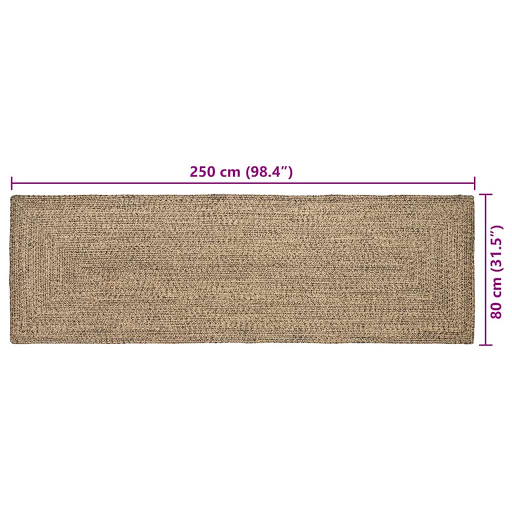 Bereichsteppich Braun 80 x 250 cm Jute