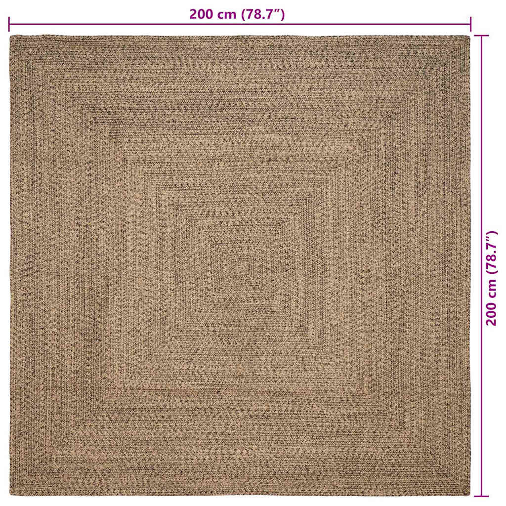 Bereichsteppich Braun 200 x 200 cm Jute