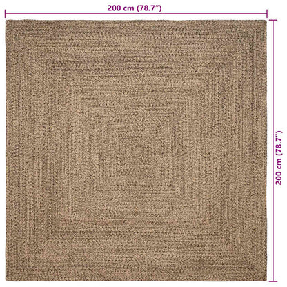 Bereichsteppich Braun 200 x 200 cm Jute