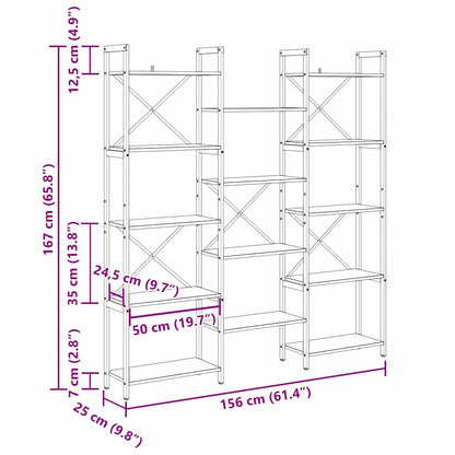 Regal Altholz 156 x 25 x 167.5 cm Holzwerkstoff