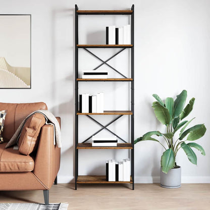 Bücherregal Räuchereiche 60 x 30 x 188 cm Holzwerkstoff
