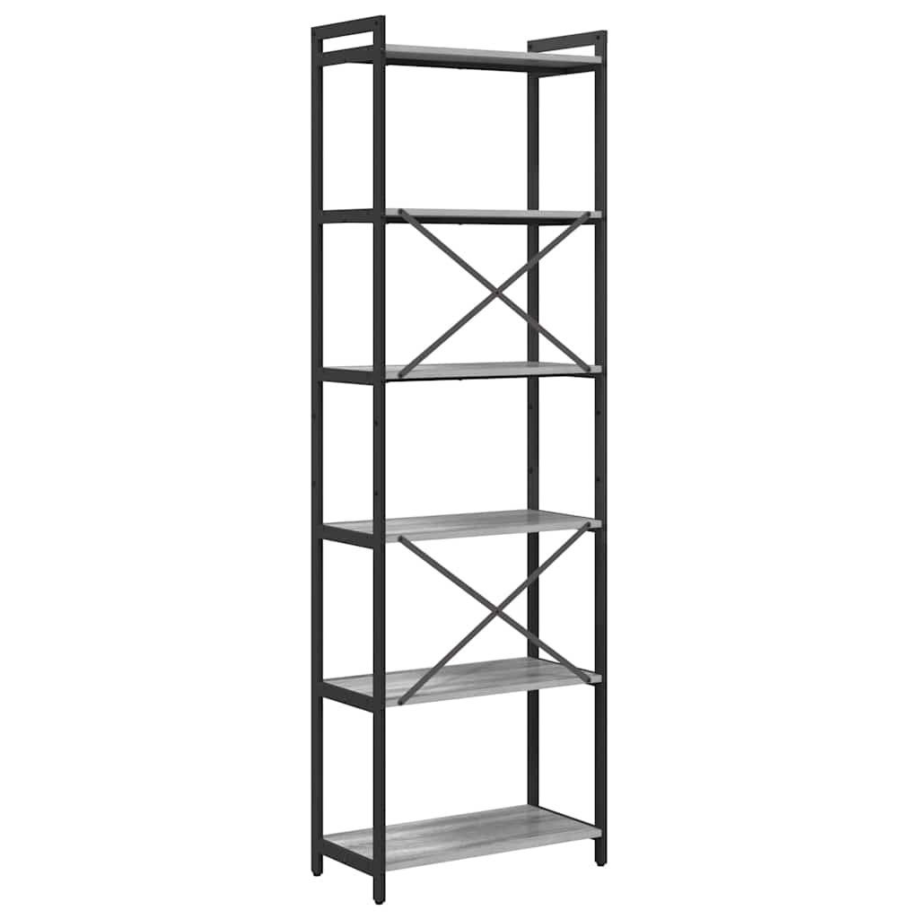 Bücherregal Grau Sonoma 60 x 30 x 188 cm Holzwerkstoff