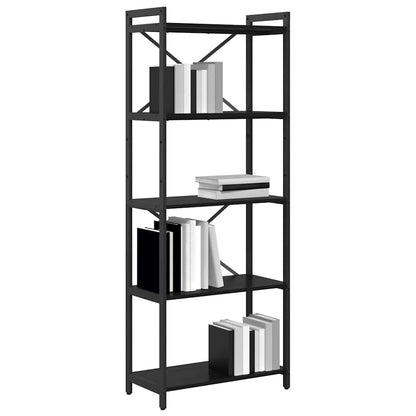 Bücherregal Schwarz Eichen-Optik 60 x 30 x 153 cm Holzwerkstoff