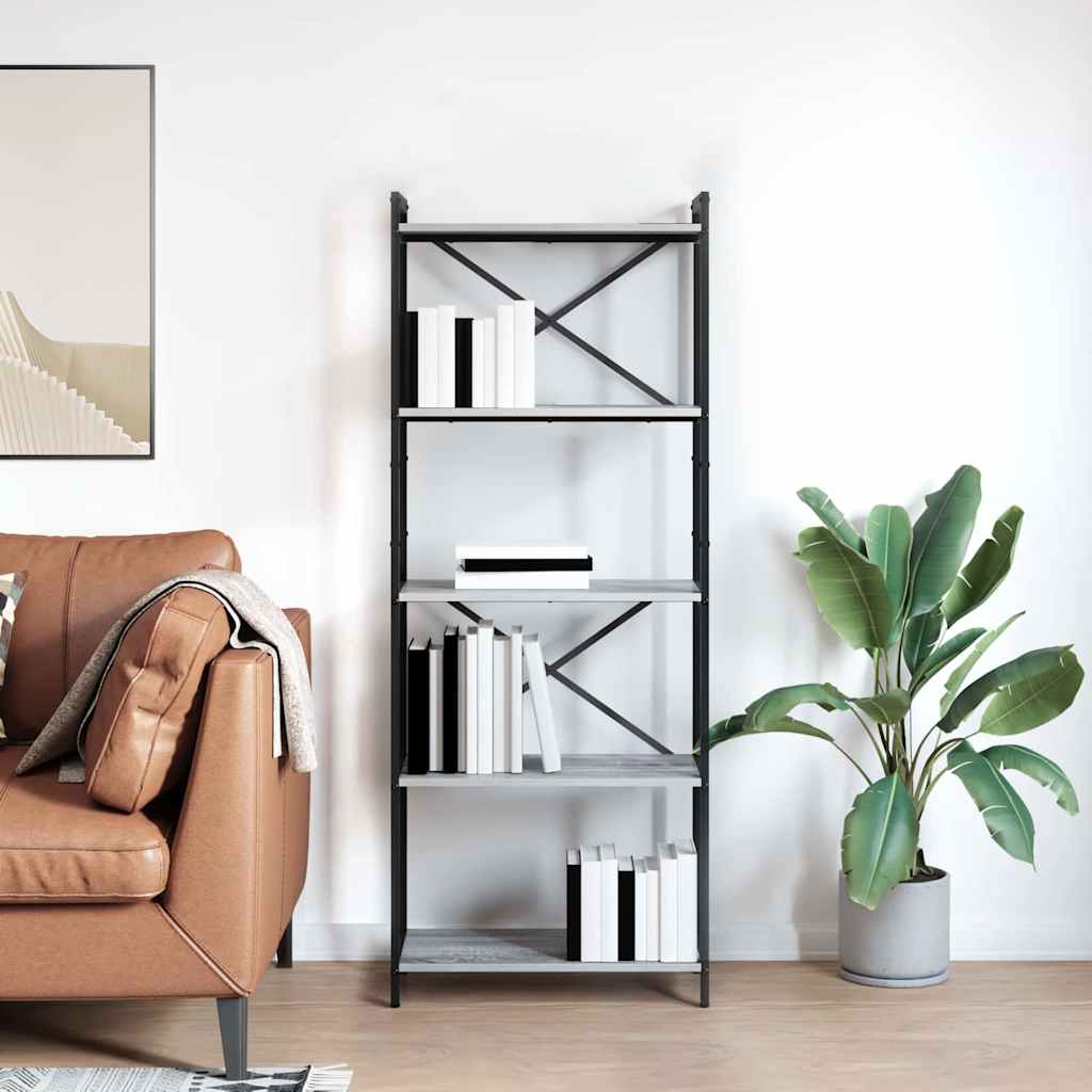 Bücherregal Grau Sonoma 60 x 30 x 153 cm Holzwerkstoff