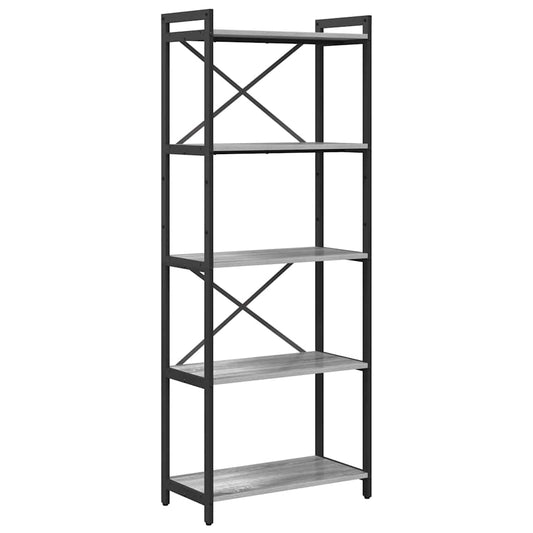 Bücherregal Grau Sonoma 60 x 30 x 153 cm Holzwerkstoff