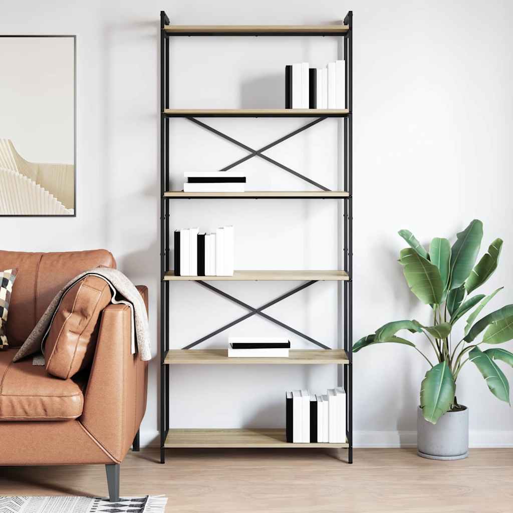 Bücherregal Sonoma Eiche 80 x 30 x 188 cm Holzwerkstoff