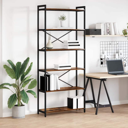 Bücherregal Räuchereiche 80 x 30 x 188 cm Holzwerkstoff