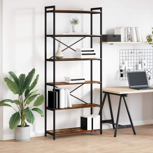 Bücherregal Räuchereiche 80 x 30 x 188 cm Holzwerkstoff