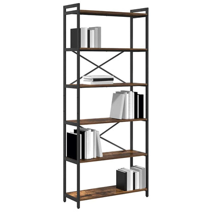 Bücherregal Räuchereiche 80 x 30 x 188 cm Holzwerkstoff