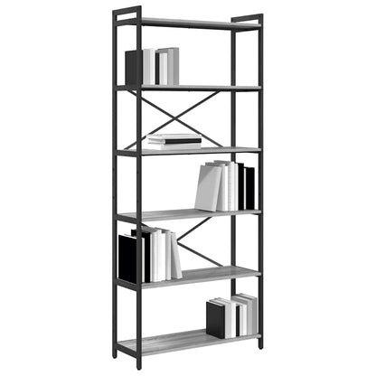 Bücherregal Grau Sonoma 80 x 30 x 188 cm Holzwerkstoff