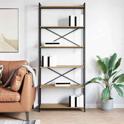 Bücherregal Eiche handwerklich 80 x 30 x 188 cm Holzwerkstoff