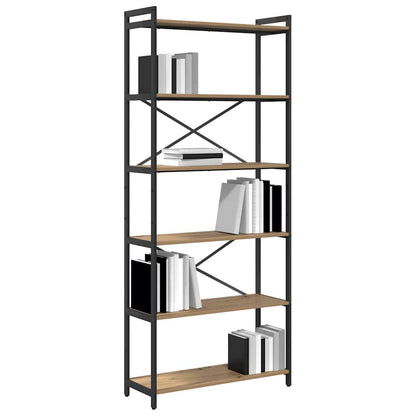 Bücherregal Eiche handwerklich 80 x 30 x 188 cm Holzwerkstoff