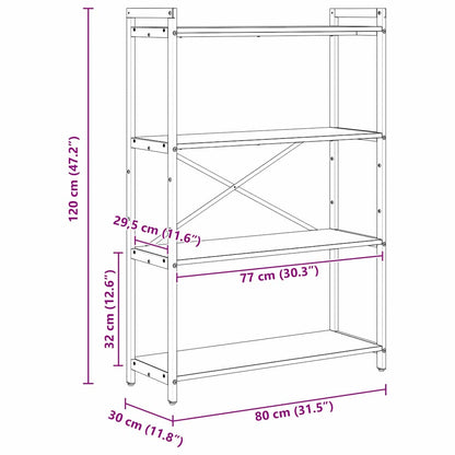 Bücherregal Sonoma Eiche 80 x 30 x 118 cm Holzwerkstoff