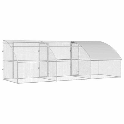 Hühnerkäfig Silber 600 x 200 x 198.5 cm Verzinkter Stahl