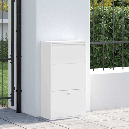 Paketdrop-Box mit Speicher mit Tür Weiß 44 x 22 x 82 cm Stahl
