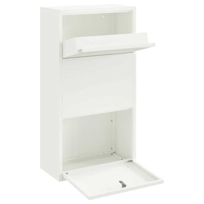 Paketdrop-Box mit Speicher mit Tür Weiß 44 x 22 x 82 cm Stahl