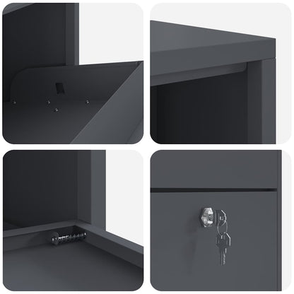 Paketdrop-Box mit Speicher Anthrazit 44 x 22 x 82 cm Stahl