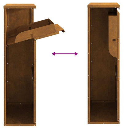 Paketdrop-Box mit Speicher mit Tür Braun 44 x 22 x 82 cm Stahl