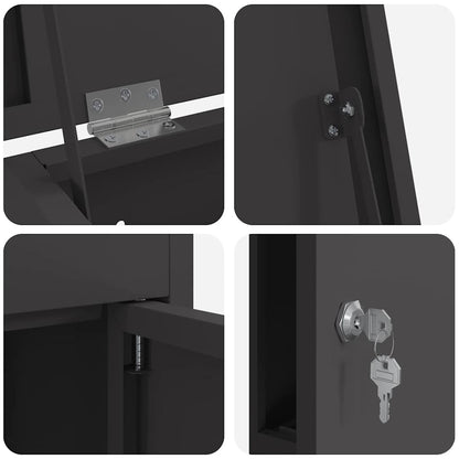 Paketdrop-Box Schwarz 44,5 x 29 x 110,5 cm Stahl