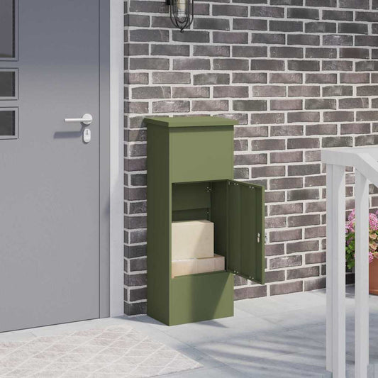 Paketdrop-Box Olivgrün 44,5 x 29 x 110,5 cm Stahl