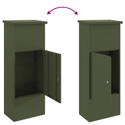 Paketdrop-Box Olivgrün 44,5 x 29 x 110,5 cm Stahl