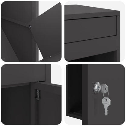 Paketdrop-Box Schwarz 41 x 38 x 103 cm Stahl