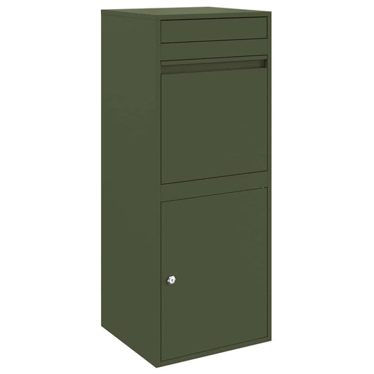Paketdrop-Box Olivgrün 41 x 38 x 103 cm Stahl