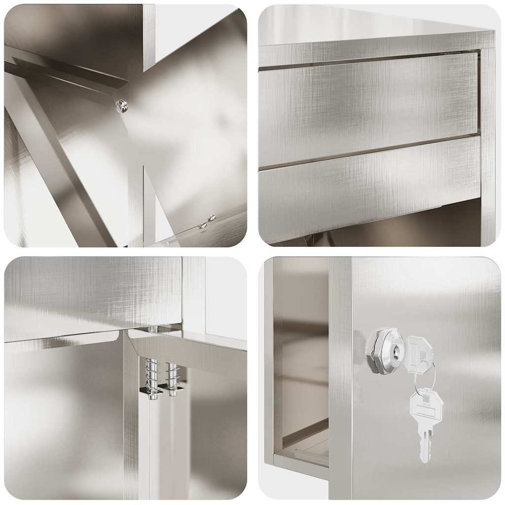 Paketdrop-Box Schwarz 41 x 38 x 103 cm Edelstahl