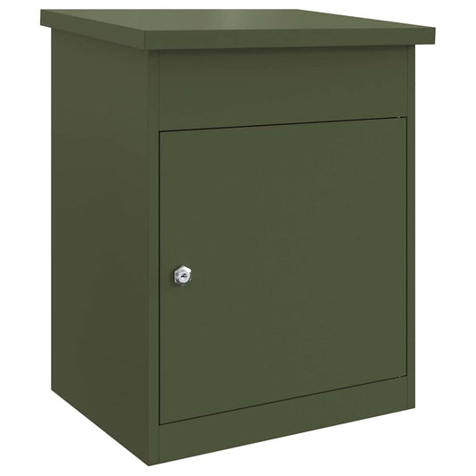 Paketdrop-Box Olivgrün 44 x 35 x 59 cm Stahl