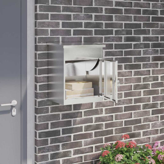 Paketdrop-Box Schwarz 44 x 35 x 59 cm Edelstahl