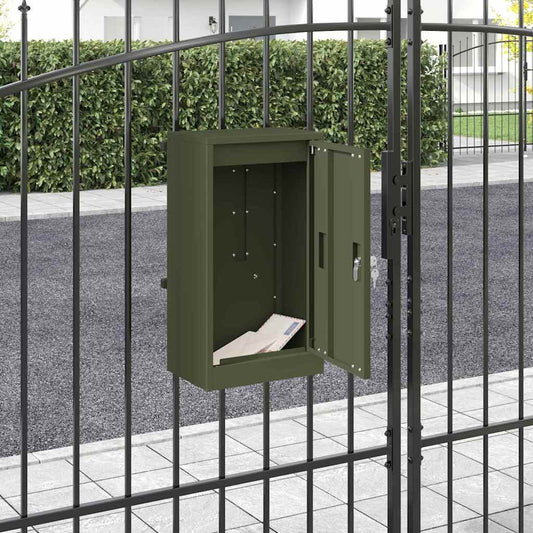 Briefkasten Olivgrün 30 x 23 x 55 cm Stahl