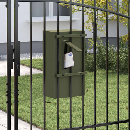 Briefkasten Olivgrün 30 x 23 x 55 cm Stahl