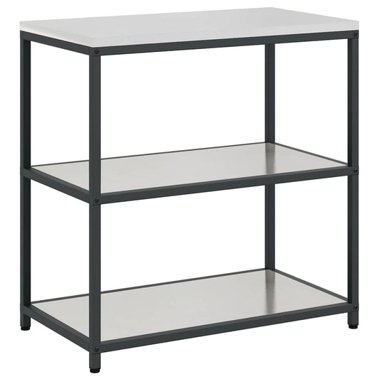 Küchenlageregal mit Regal mit Speicher Silber 60 x 50 x 92 cm Edelstahl