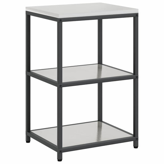 Küchenlageregal mit Regal mit Speicher Silber 60 x 50 x 92 cm Edelstahl