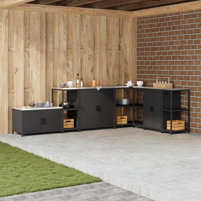 Küchenlageregal mit Regal mit Speicher Schwarz Stahl
