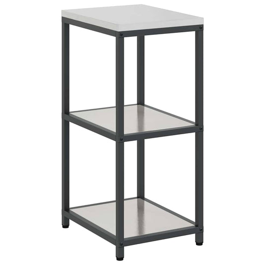 Küchenlageregal mit Regal mit Speicher Silber 60 x 50 x 92 cm Edelstahl
