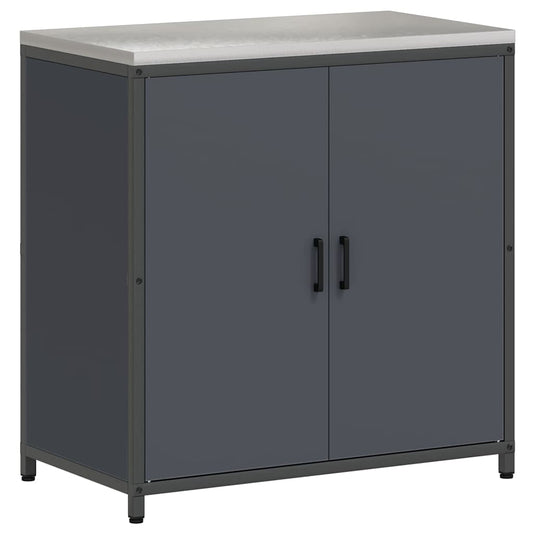 Küchenlagerregal mit Regal mit Speicher mit Tür Anthrazit 60 x 50 x 92 cm Stahl