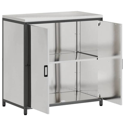 Küchenlagerregal mit Regal mit Speicher Silber Edelstahl
