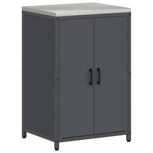 Küchenlagerregal mit Regal mit Speicher mit Tür Anthrazit 60 x 50 x 92 cm Stahl