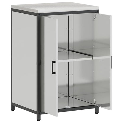 Küchenlagerregal mit Regal mit Tür Silber Galvanisierter Stahl