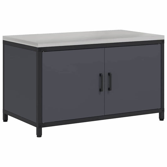 Küchenlagerregal mit Regal mit Speicher mit Tür Anthrazit 60 x 50 x 92 cm Stahl