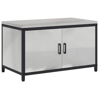 Küchenlagerregal mit Regal mit Tür Silber Galvanisierter Stahl