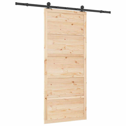 Schiebetür Braun 90 x 208 cm Massivholz Kiefer