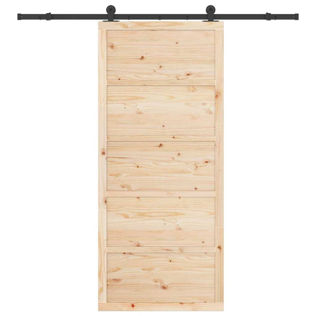 Schiebetür Braun 90 x 208 cm Massivholz Kiefer